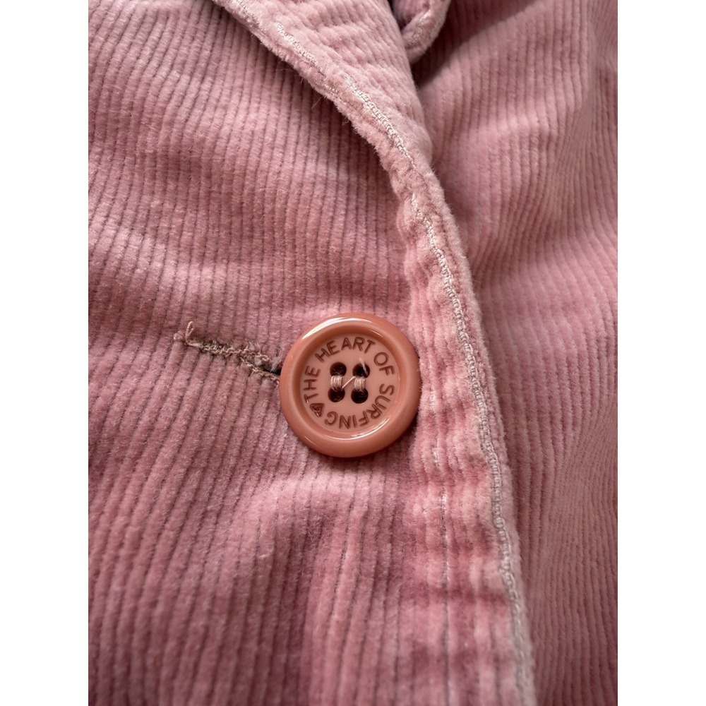 Y2K Roxy Pink Corduroy Blazer Jacket Women's Large 3 Button - Picture 3 of 10